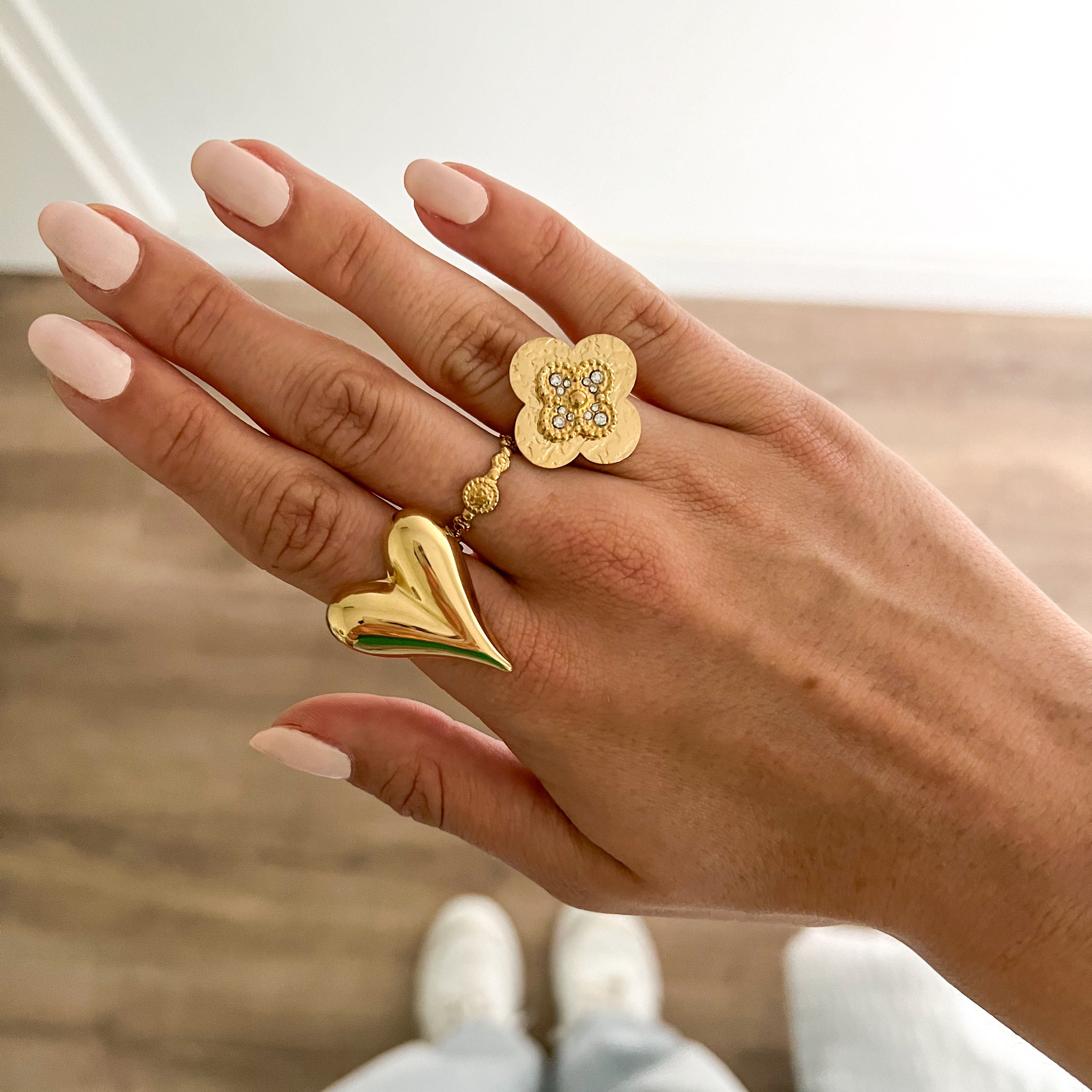 big heart ring - goud