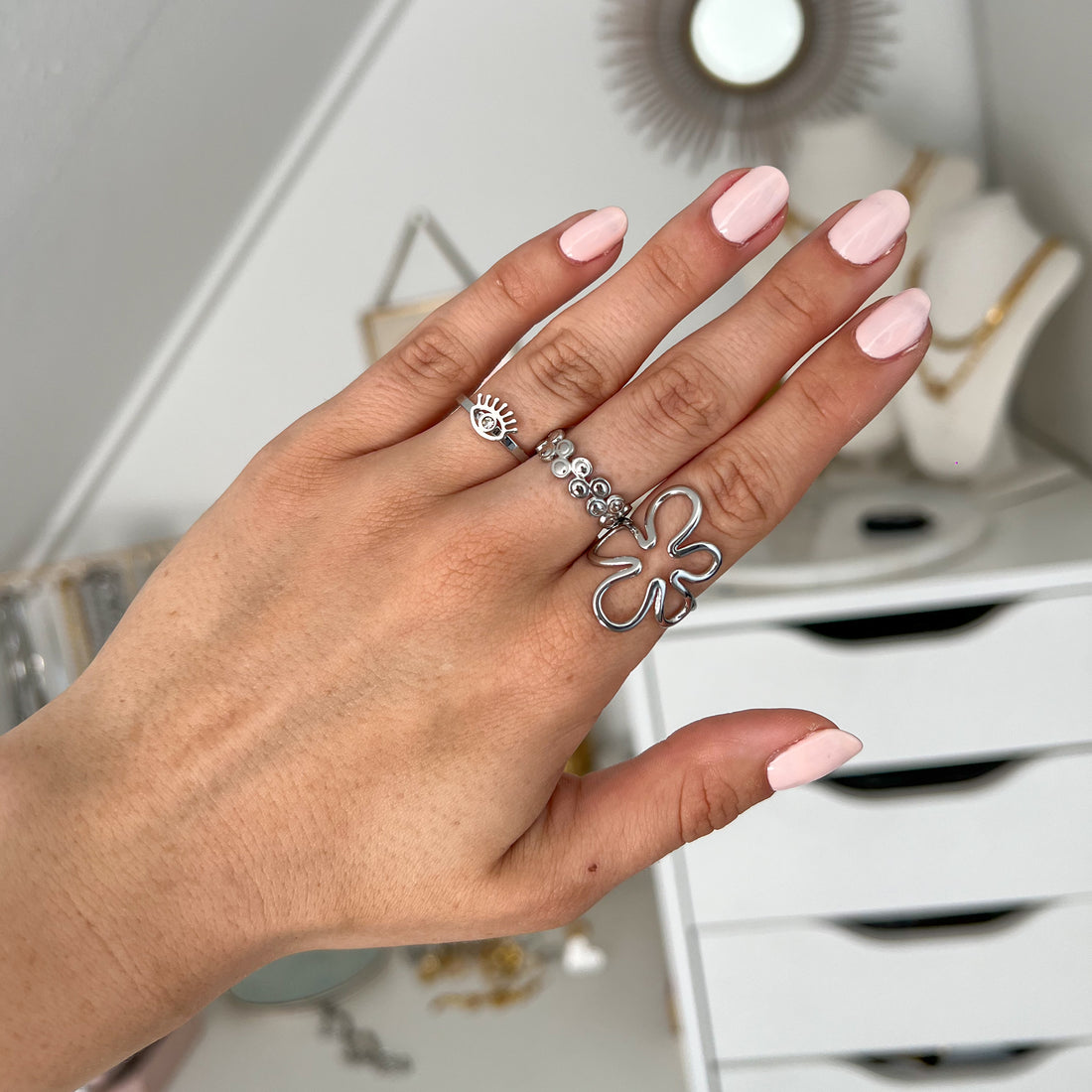 dots ring - zilver