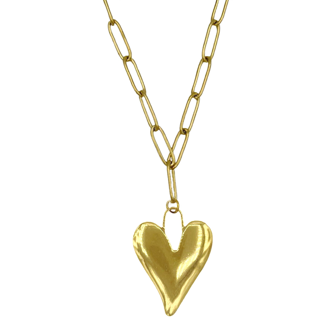 big heart ketting - goud