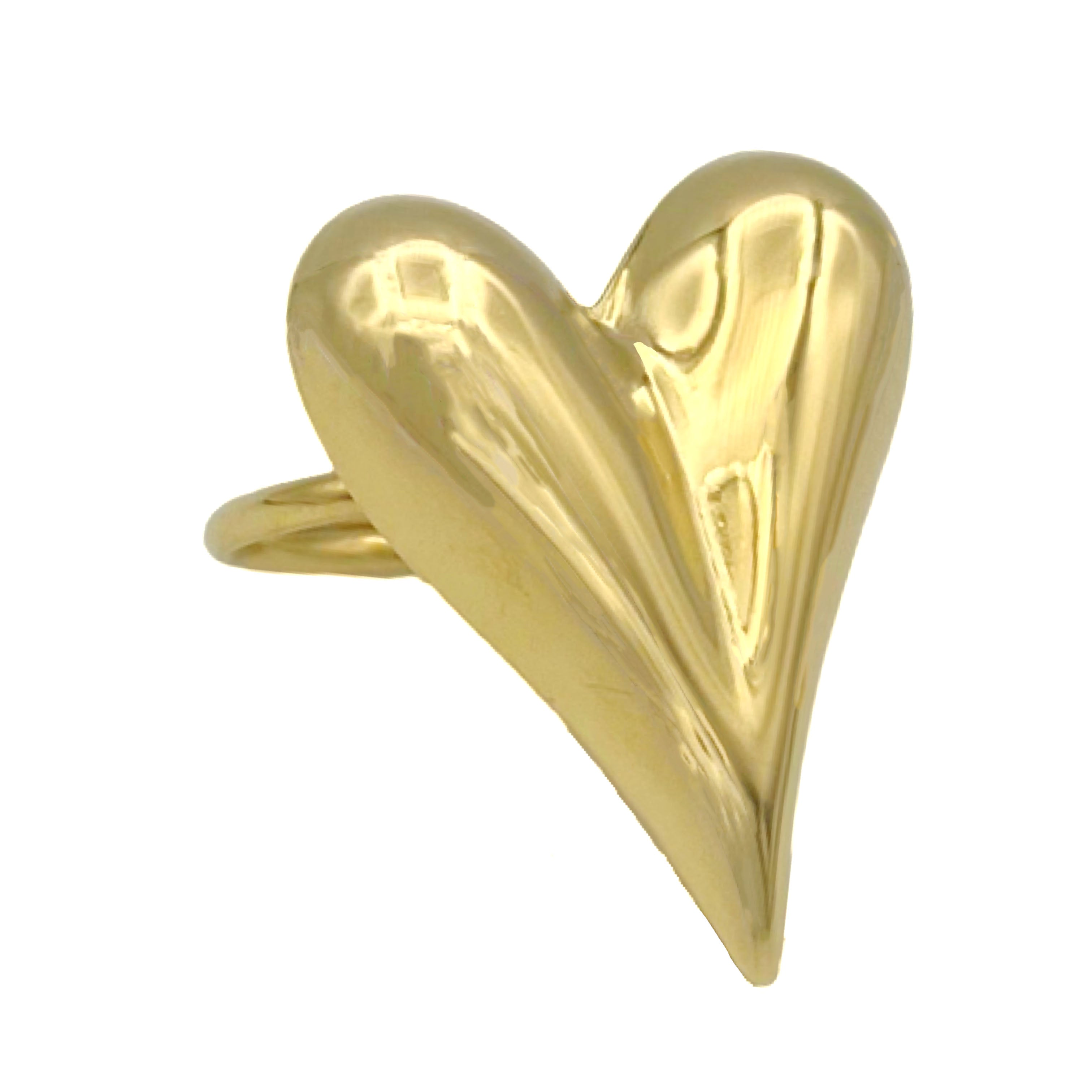 big heart ring - goud