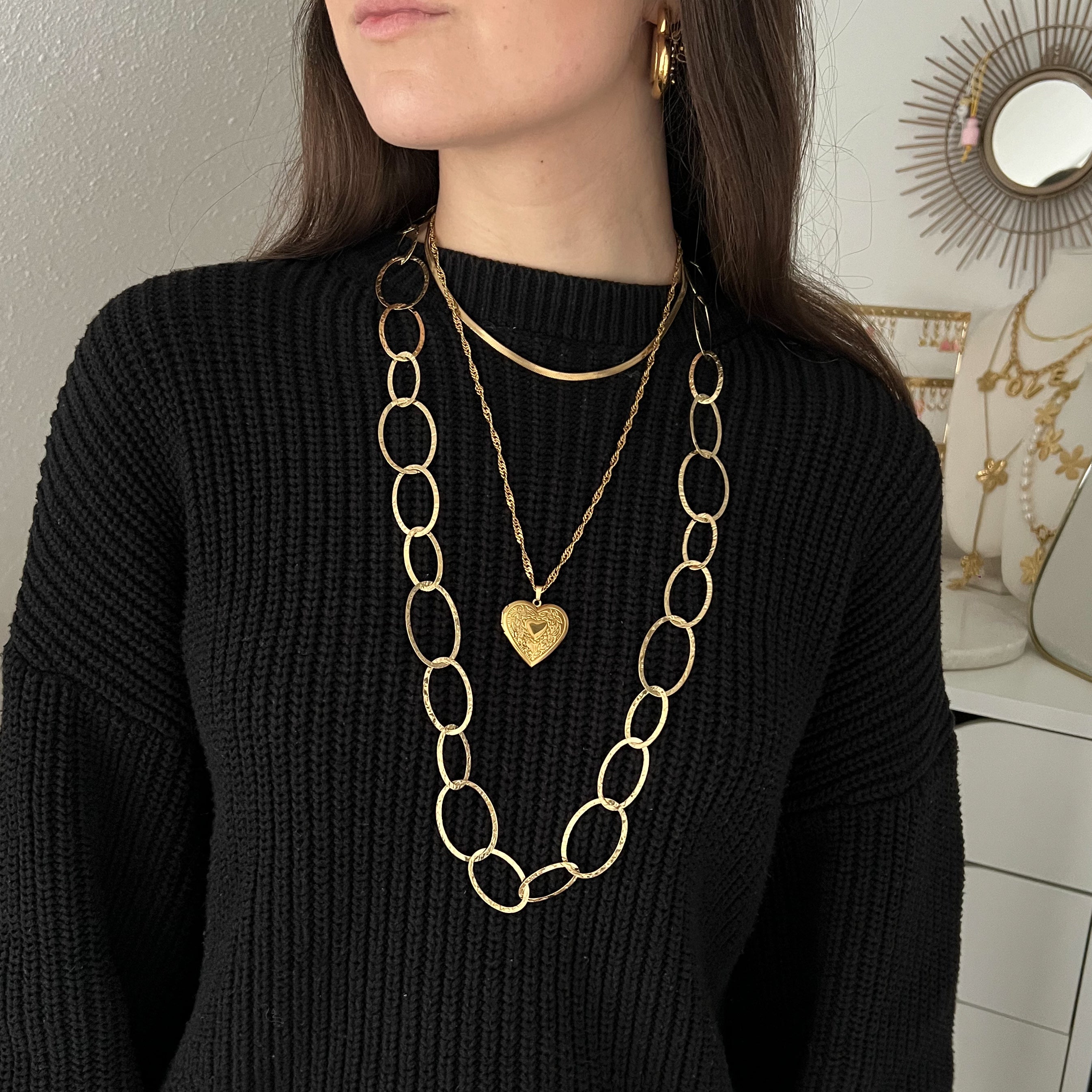 oval links lange ketting