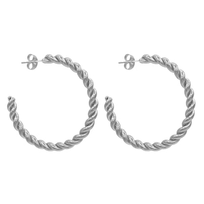 open twisted hoops - zilver