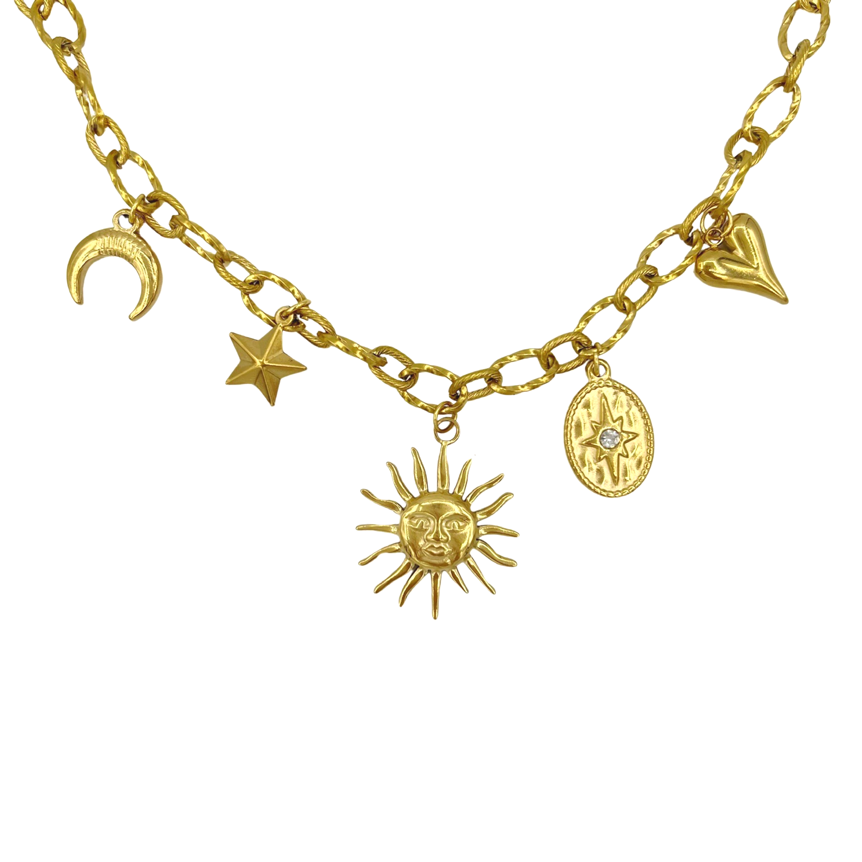 cosmic charms ketting - goud