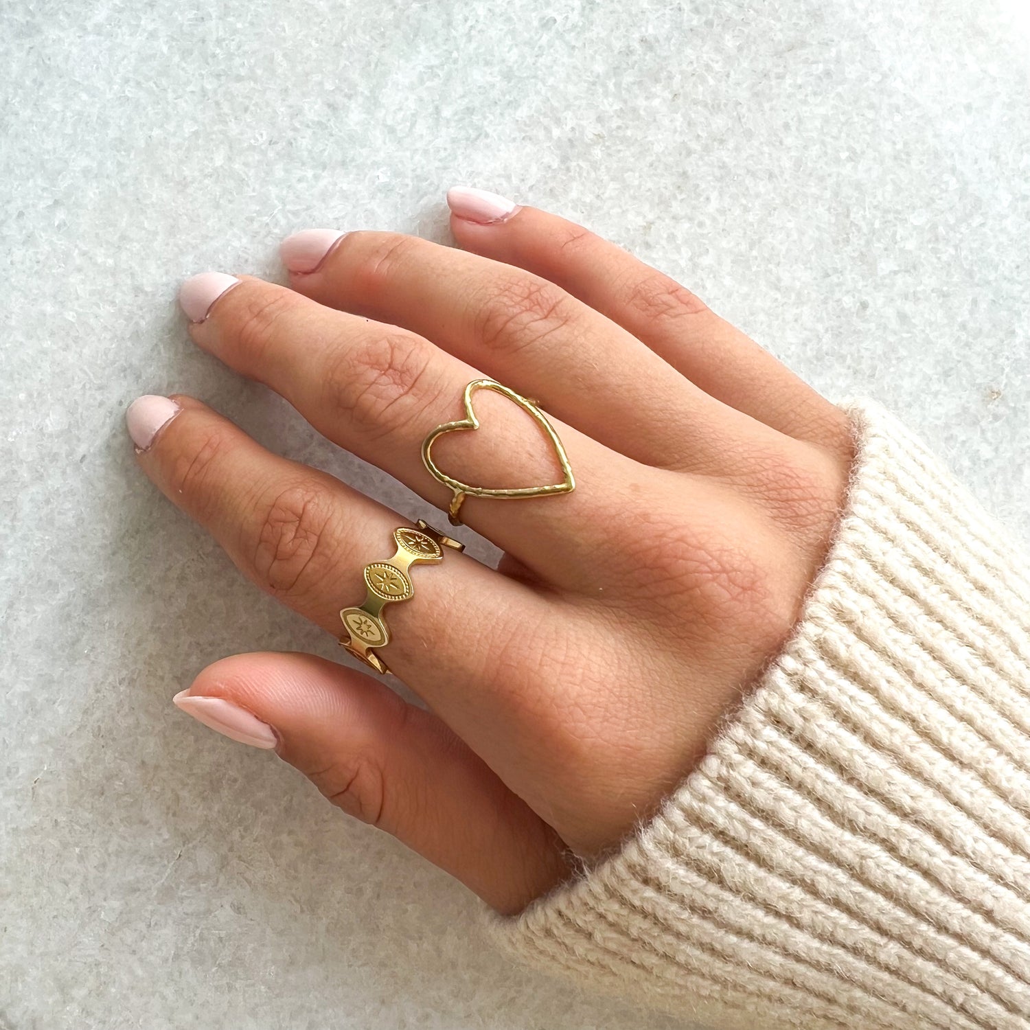 open heart ring - goud