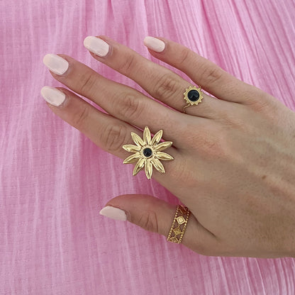 bloom ring - zwart