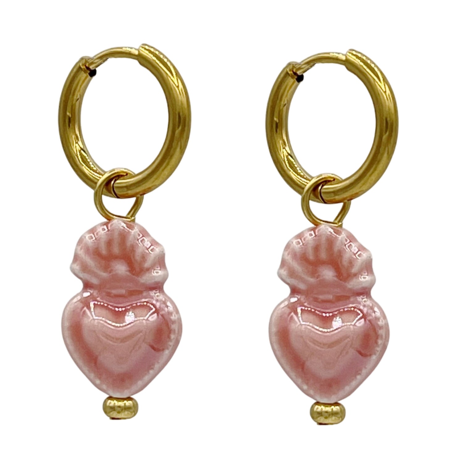 pink sweetheart oorbellen - goud