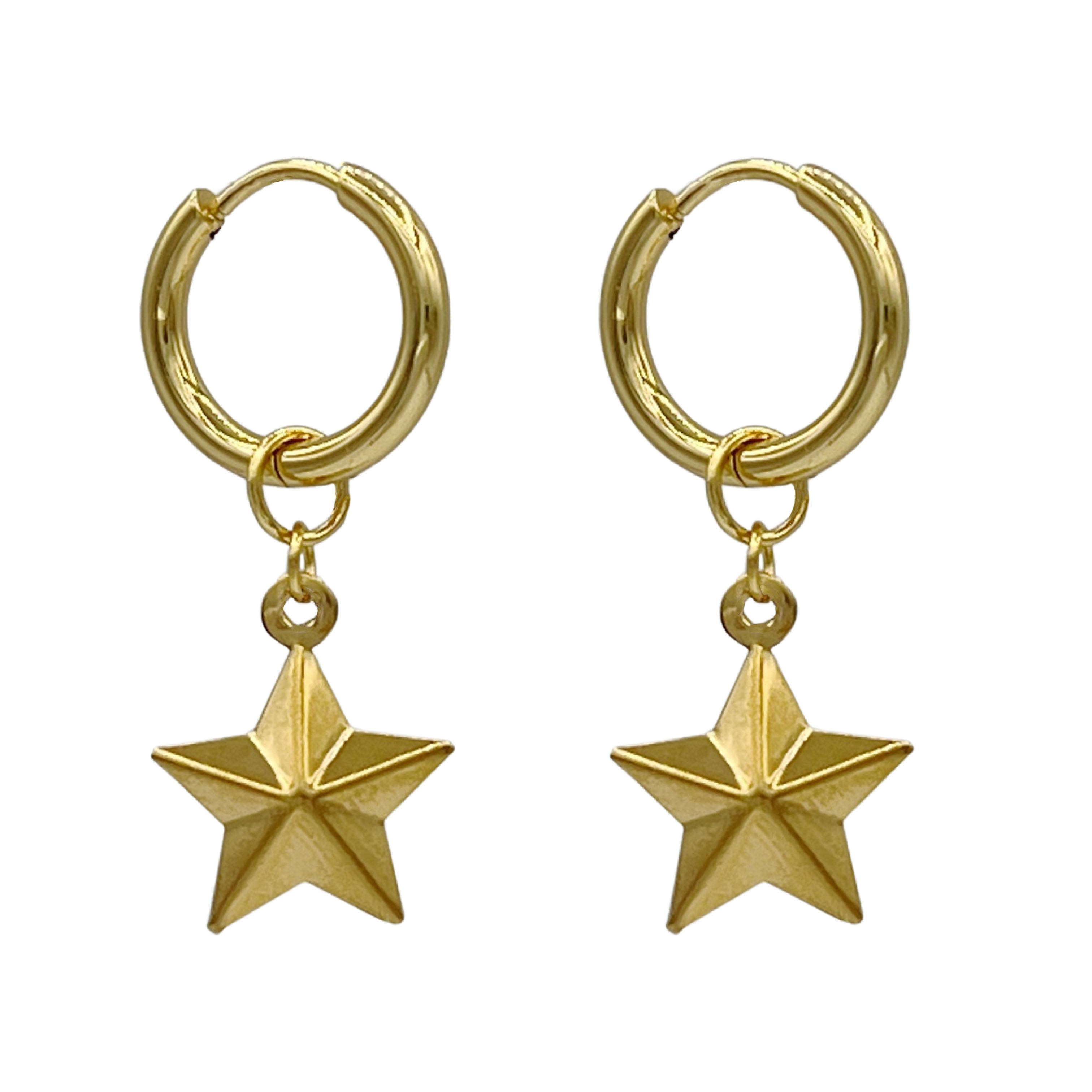 shooting star oorbellen - goud