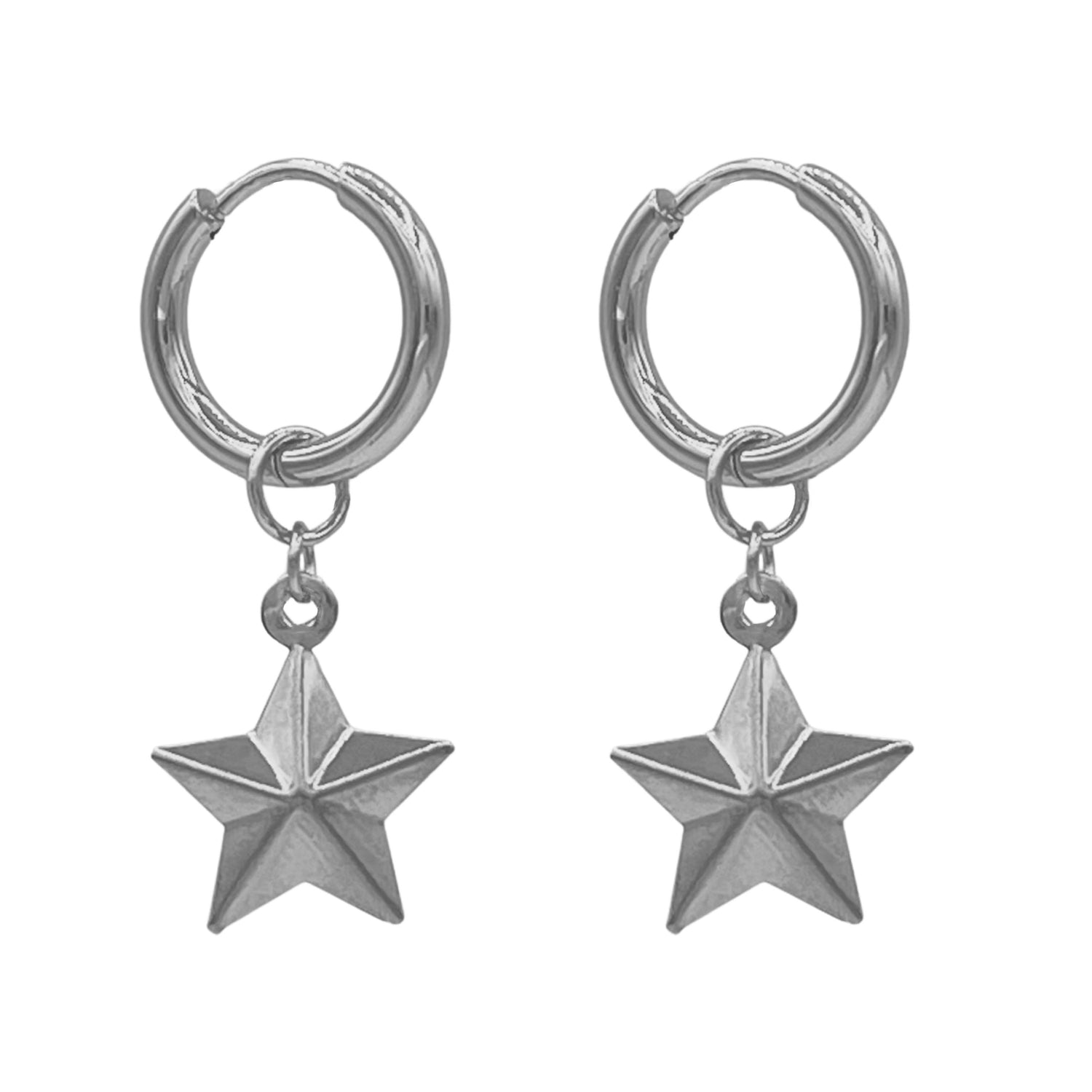 shooting star oorbellen - zilver