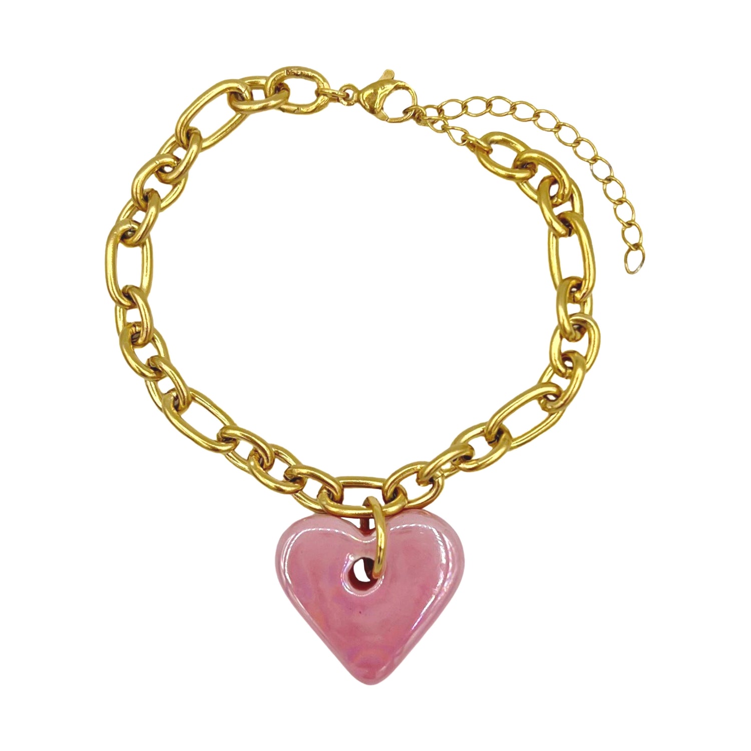 roze valentine armband - goud