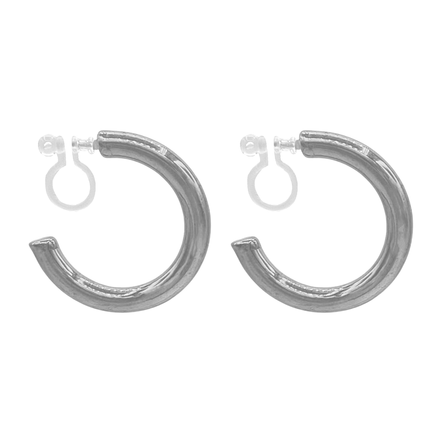 clip oorbellen classy hoop - zilver