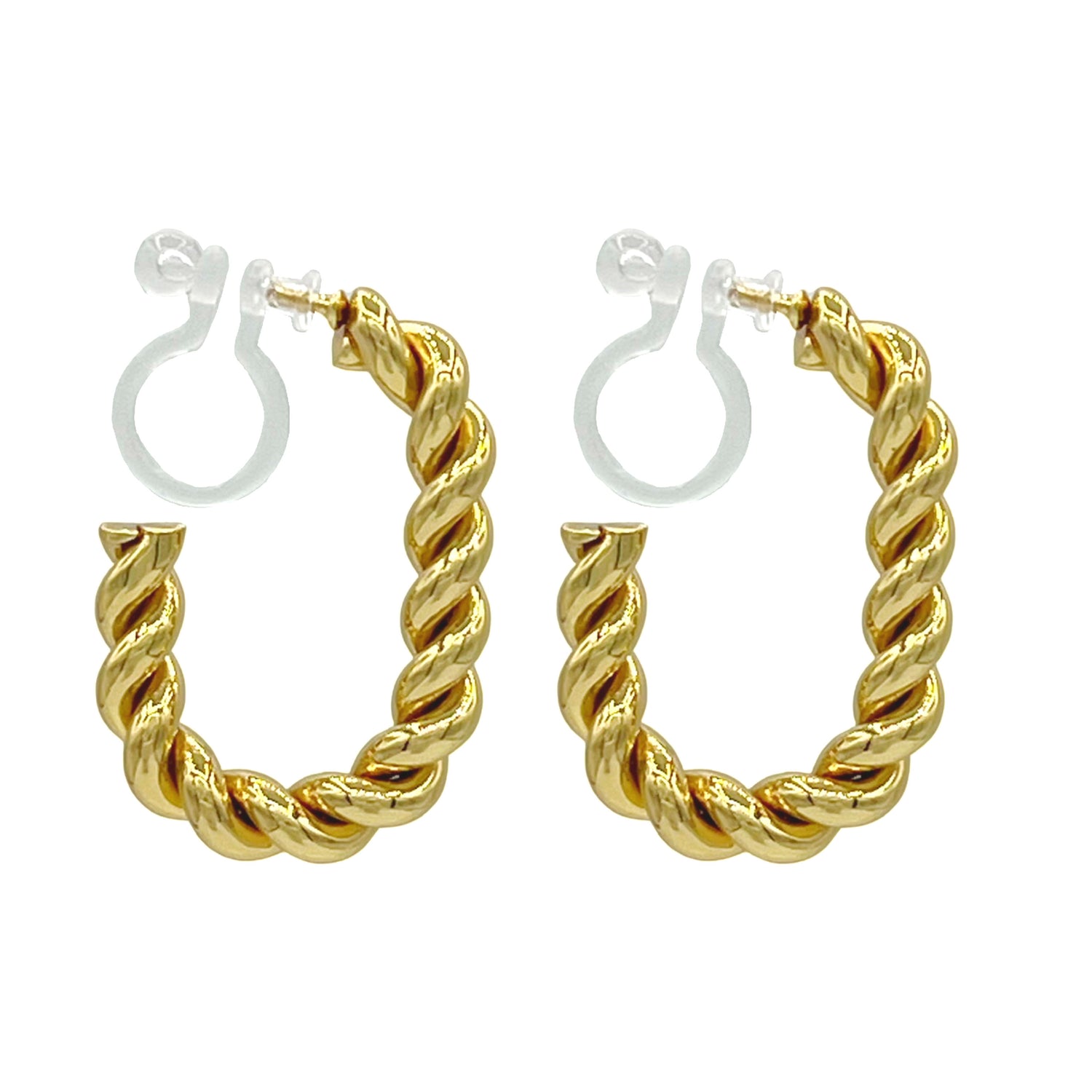 clip oorbellen oval twist - goud