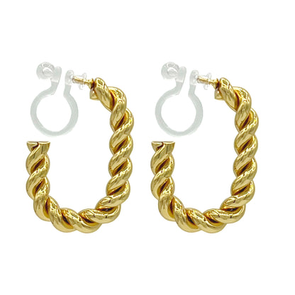 clip oorbellen oval twist - goud