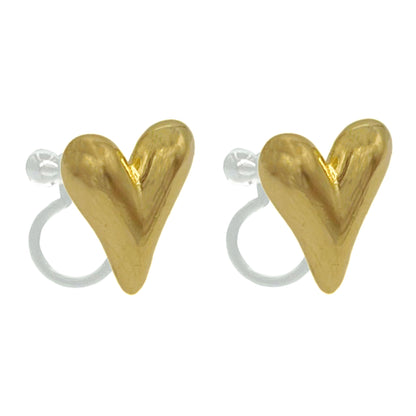 clip oorbellen heart - goud