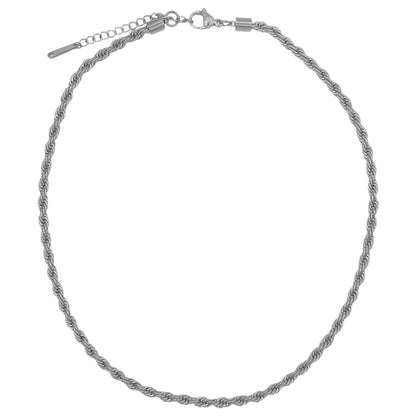 twisted chain ketting - zilver