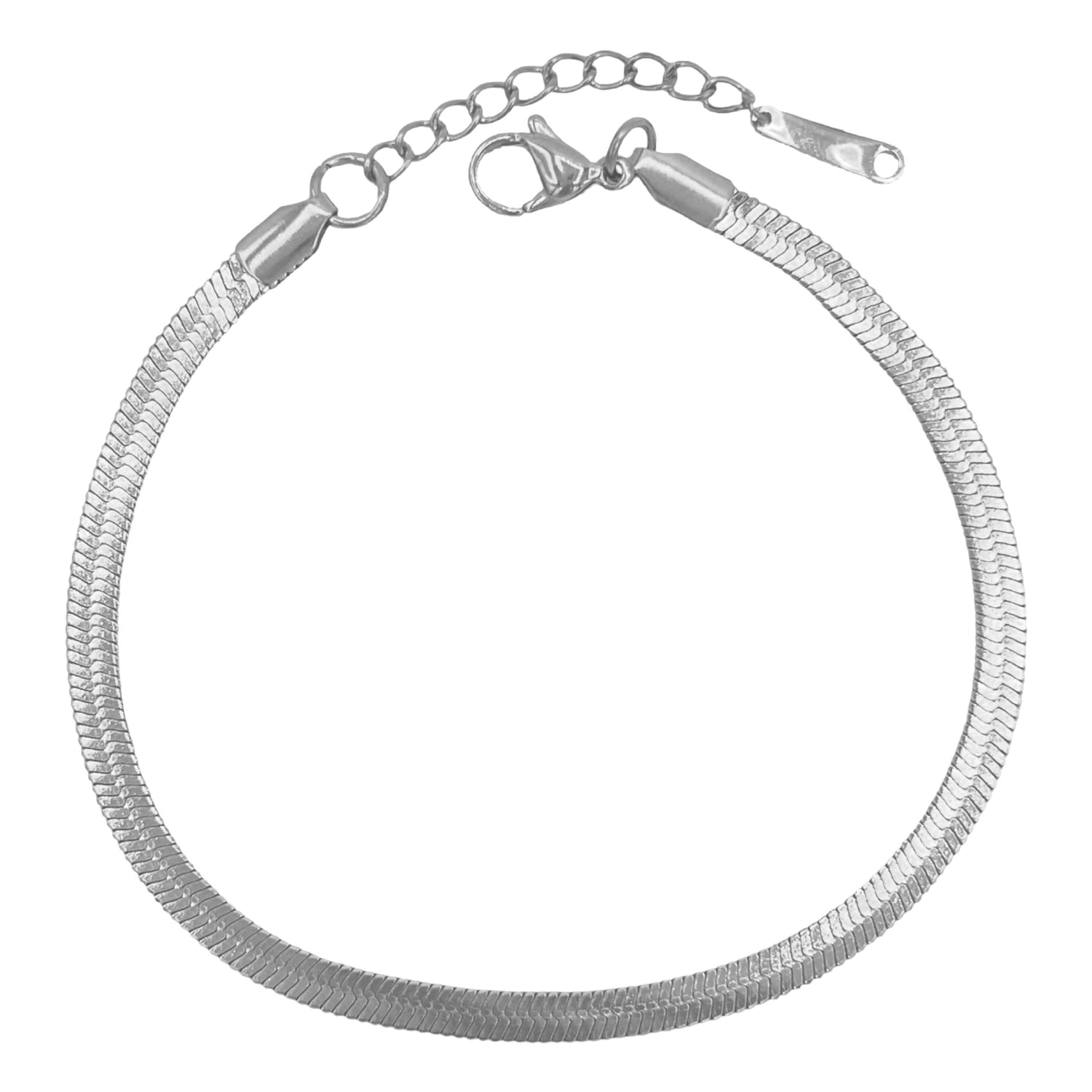 snake chain enkelbandje - zilver