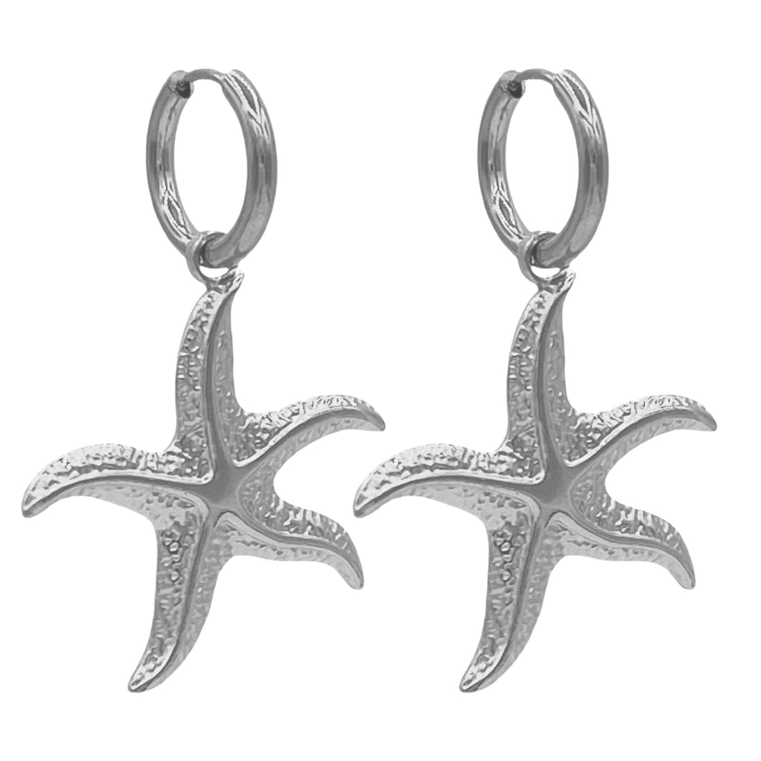 starfish oorbellen - zilver