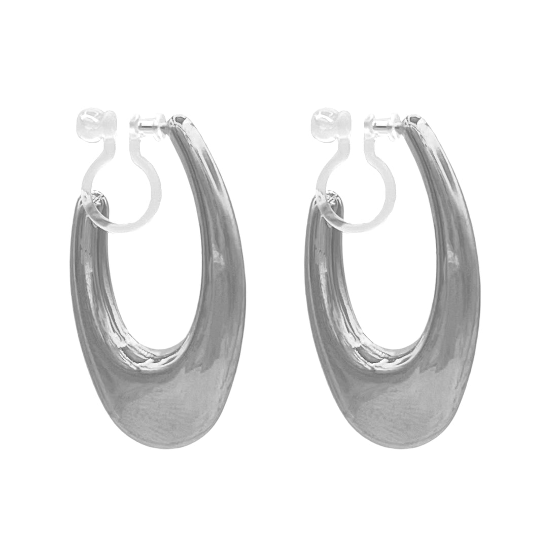clip oorbellen elegant - zilver