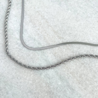 twisted chain ketting - zilver