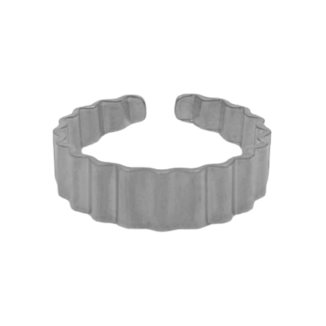 textured band ring - zilver