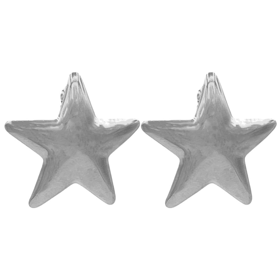 bold star oorbellen - zilver