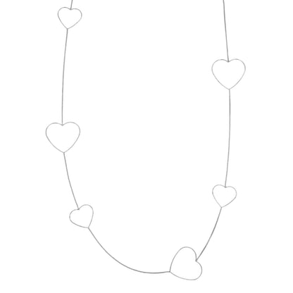 open hearts lange ketting - zilver