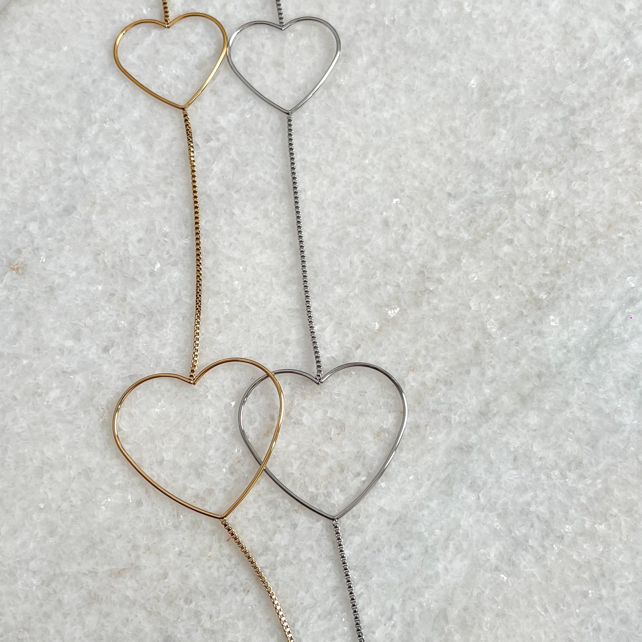 open hearts lange ketting - goud