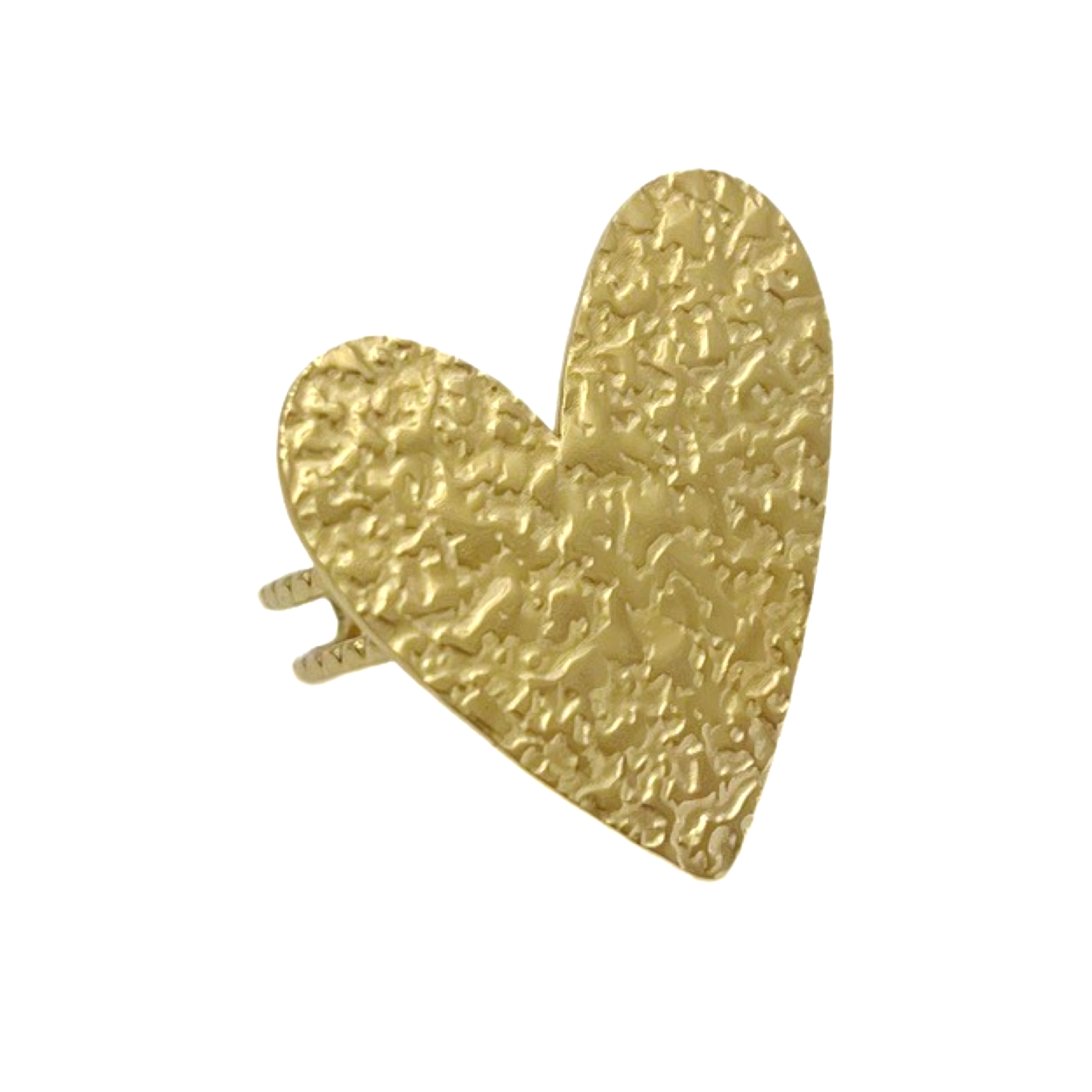 textured heart ring - goud