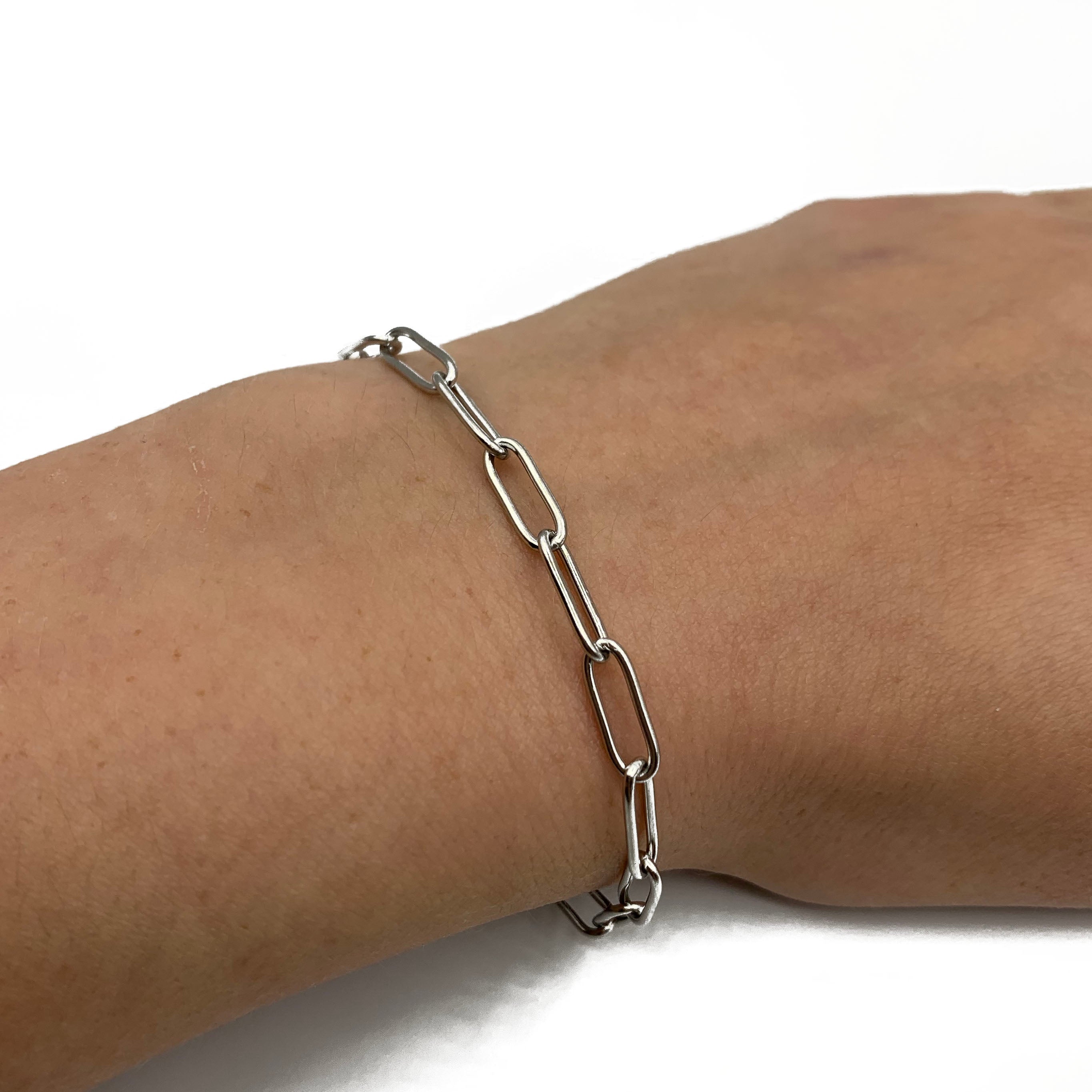 smooth chain armband - zilver