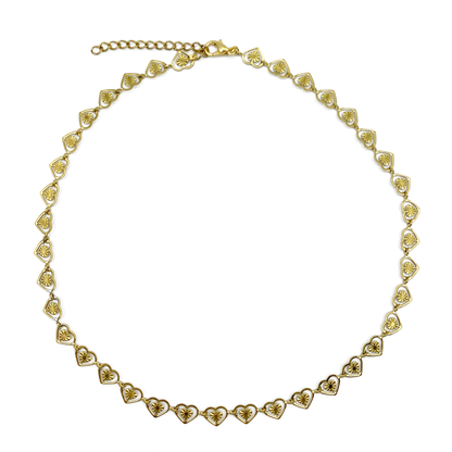 steel hearts choker - goud