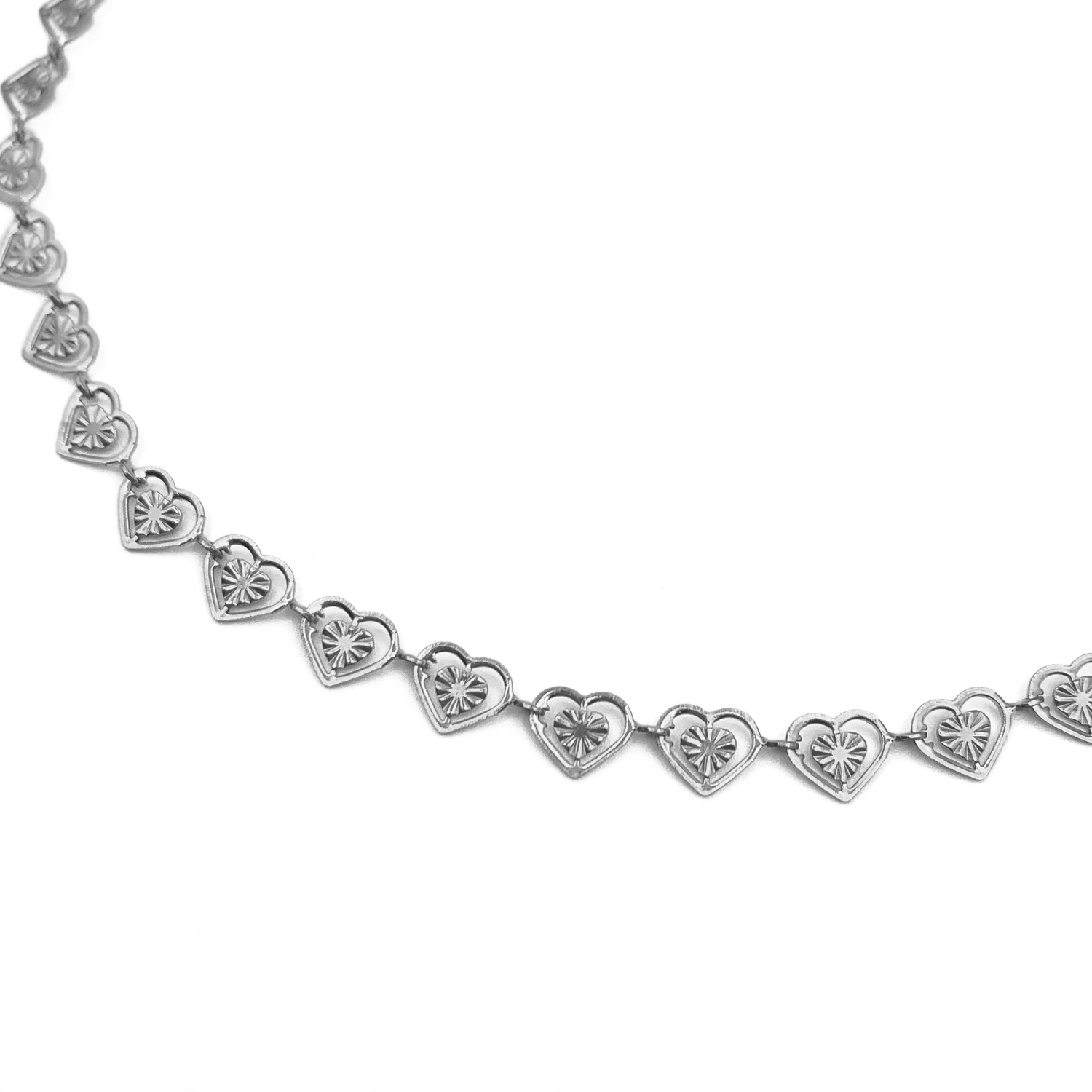 steel hearts choker - zilver